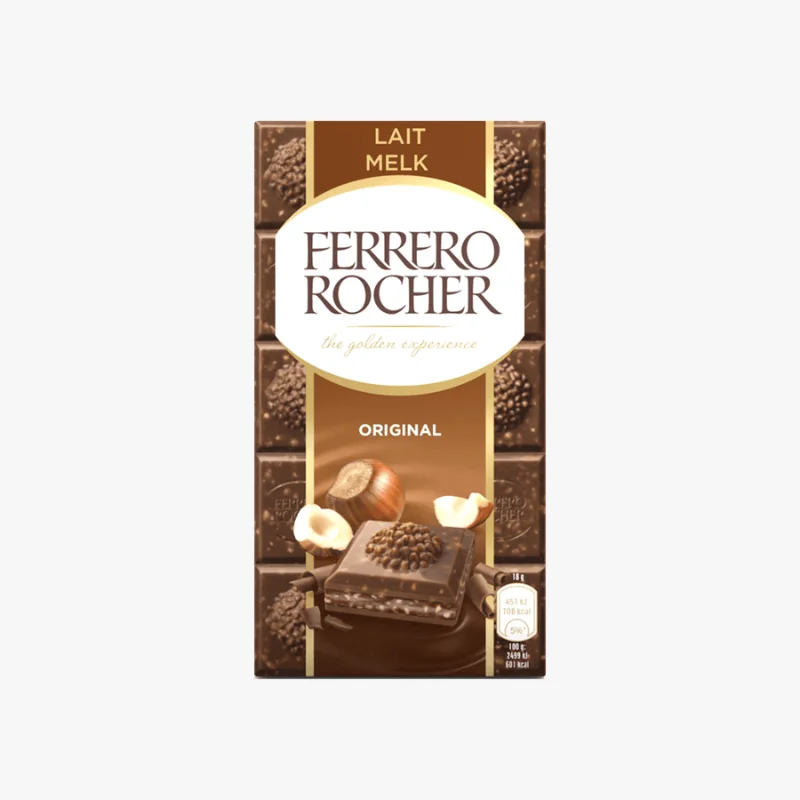Ferrero Rocher Tablette Chocolat au Lait et Noisettes