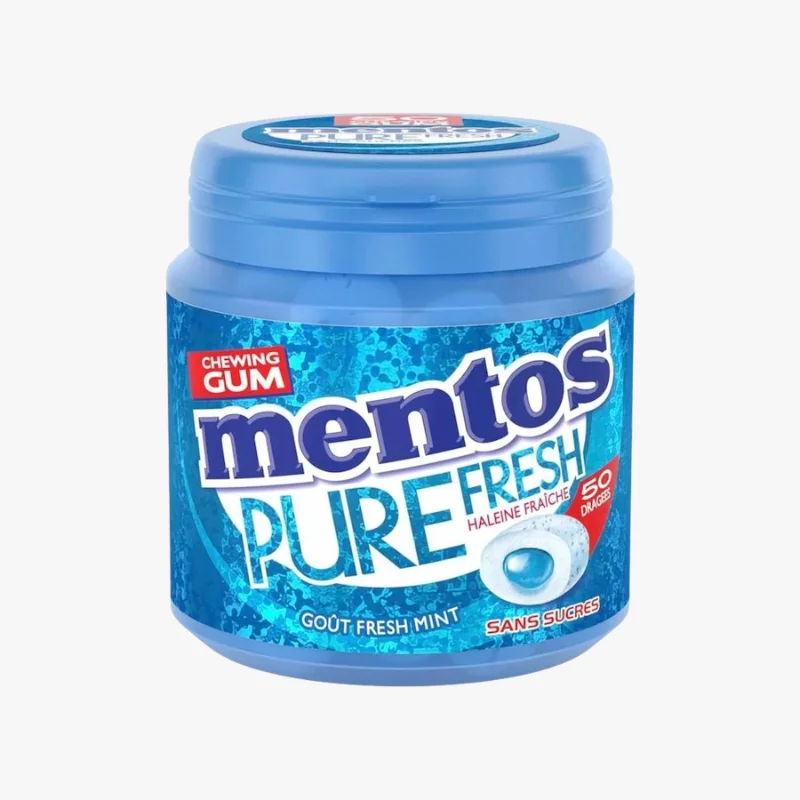 Mentos Chewing Gum Pure Fresh Mint Sans Sucres 50 Pieces