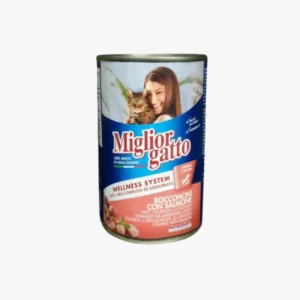 PATE CHAT BOUCHEES AU SAUMON MIGLIOR GATTO 405G